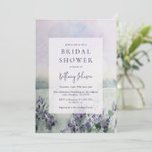 Invitation Aquarelle Lavande Fête des mariées florale (Debout devant)