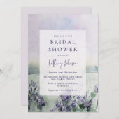 Invitation Aquarelle Lavande Fête des mariées florale (Devant / Derrière)