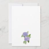 Invitation Aquarelle Lavande Hydrangea Anniversaire (Dos)