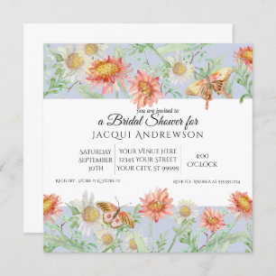 Invitation Aquarelle Lavande ivoire Fête des mariées florale