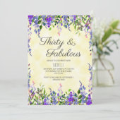 Invitation Aquarelle Lavande Jaune 30 & Fabuleux anniversaire (Debout devant)
