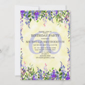 Invitation Aquarelle Lavande Jaune 60e fête d'anniversaire (Devant)