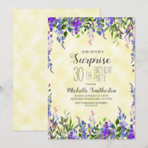 Aquarelle Lavande Jaune Surprise 30e anniversaire