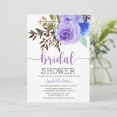 Invitation  Aquarelle Lavande Lavande Fête des mariées floral (Debout devant)