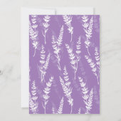 Invitation  Aquarelle Lavande Lavande Fête des mariées floral (Dos)