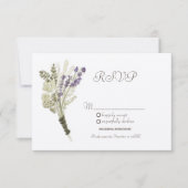 Invitation Aquarelle Lavande Russe Botanique Kraft RSVP (Devant)