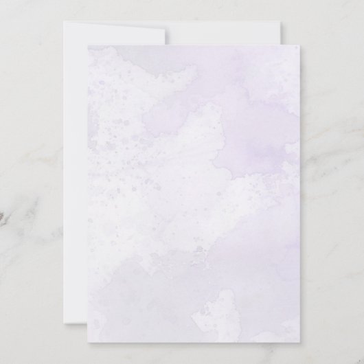 Invitation Aquarelle lavande spatter mariage élégant (Dos)