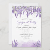 Invitation Aquarelle Lavander Fiançailles (Devant)