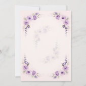 Invitation Aquarelle Lavender Blush Rose 40e anniversaire (Dos)