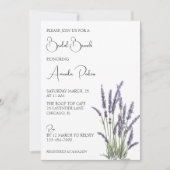 Invitation Aquarelle Lavender Floral Bridal Brunch (Devant)