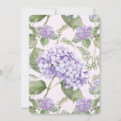 Invitation Aquarelle Lavender Hydrangea Fern Feuille Mariage (Dos)