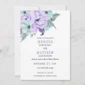 Invitation Aquarelle Lavender Mint Purple Peony Mariage (Devant)