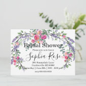 Invitation Aquarelle Lavender Rose Rose Bride douche (Debout devant)
