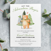 Invitation Aquarelle L'aventure commence Baby shower de l'our