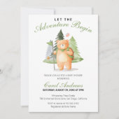 Invitation Aquarelle L'aventure commence Baby shower de l'our (Devant)