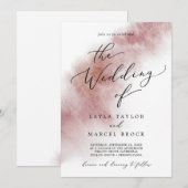 Invitation Aquarelle Laver Bourgogne Le Mariage De L'Invitati (Devant / Derrière)