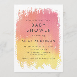 Invitation Aquarelle Laver les filles roses Baby shower Invit
