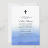 Invitation Aquarelle Laver Ombre Baptismal (Devant)