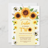 Invitation Aquarelle Le 2e anniversaire de la petite fille de (Devant)