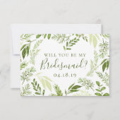 Invitation Aquarelle Le Coeur De Foliage Vous Serez Ma Porte- (Devant)