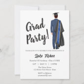 Invitation Aquarelle Leavers Graduation Gown & Casquette (Devant)