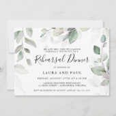 Invitation Aquarelle légère Dîner de répétition botanique (Devant)