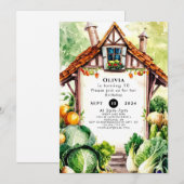 Invitation Aquarelle Légumes Farmants Marché Anniversaire (Devant / Derrière)