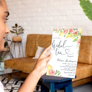 Invitation Aquarelle Lemon et Tea Party Rose