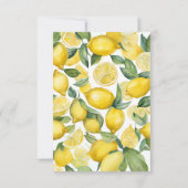 Invitation Aquarelle Lemon Garden Mariage blanc (Dos)