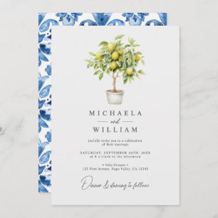 Invitation Aquarelle Lemon Tree & Mariage Carrelage méditerra
