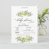 Invitation Aquarelle Lemons Baby shower de fleurs botaniques (Debout devant)
