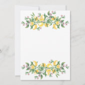Invitation Aquarelle Lemons Baby shower de fleurs botaniques (Dos)