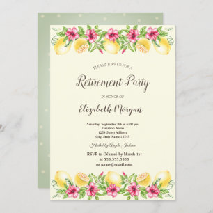 Invitation Aquarelle Lemons Botanique Dots Retraite