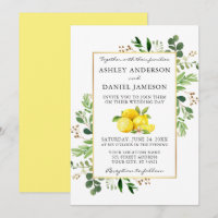 Aquarelle Lemons Botanique Verdure Mariage