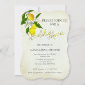 Invitation Aquarelle Lemons et Fête des mariées Feuille (Devant)