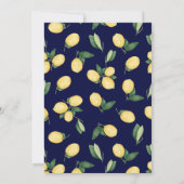 Invitation Aquarelle Lemons et Fête des mariées marine (Dos)