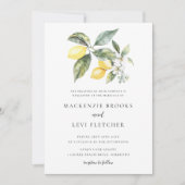 Invitation Aquarelle Lemons Folio Mariage méditerranéen (Devant)