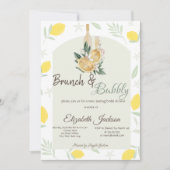 Invitation Aquarelle Lemons Frame Brunch & Bubbly (Devant)