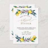 Invitation Aquarelle Lémons Olives Dîner de répétition (Devant / Derrière)