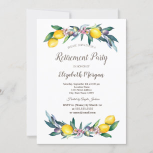 Invitation Aquarelle Lémons Olives Retraite