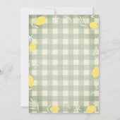 Invitation Aquarelle Lemons Vert Plaid Brunch & Bubbly (Dos)