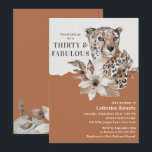 Invitation Aquarelle Léopard floral Trente 30e anniversaire<br><div class="desc">Watercolor Floral Leopard Trente Invitations d'anniversaire présente un élégant Leopard en fleurs d'aquarelle sur un arrière - plan blanc et marron avec vos renseignements d'invitation d'anniversaire de trentième anniversaire ci-dessous. Personnalisez en modifiant le texte dans les zones de texte. Conçu pour vous par Evco Studio www.zazzle.com/store/evcostudio</div>