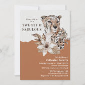 Invitation Aquarelle léopard floral Vingt-vingtième anniversa (Devant)