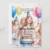Invitation Aquarelle Les Jeunes Fêtent Anniversaire (Devant)