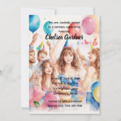 Invitation Aquarelle Les Jeunes Fêtent Anniversaire (Devant)