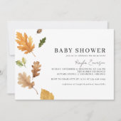 Invitation Aquarelle Levier | Baby shower d'automne rustique (Devant)