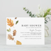 Invitation Aquarelle Levier | Baby shower d'automne rustique (Debout devant)
