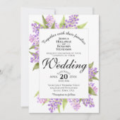 Invitation Aquarelle Lilac Bouquet Mariage de printemps (Devant)