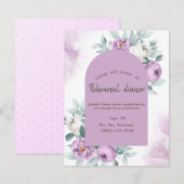 Invitation Aquarelle Lilac Dîner de répétition des points Ros (Devant / Derrière)