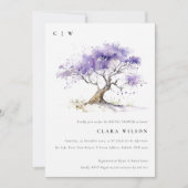 Invitation Aquarelle Lilac Fête des mariées Arbre Jacaranda (Devant)